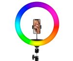 Lampa Ring Pierścieniowa – LED 12,2″ RAINBOW – RGB, 16 trybów kolorów + Statyw